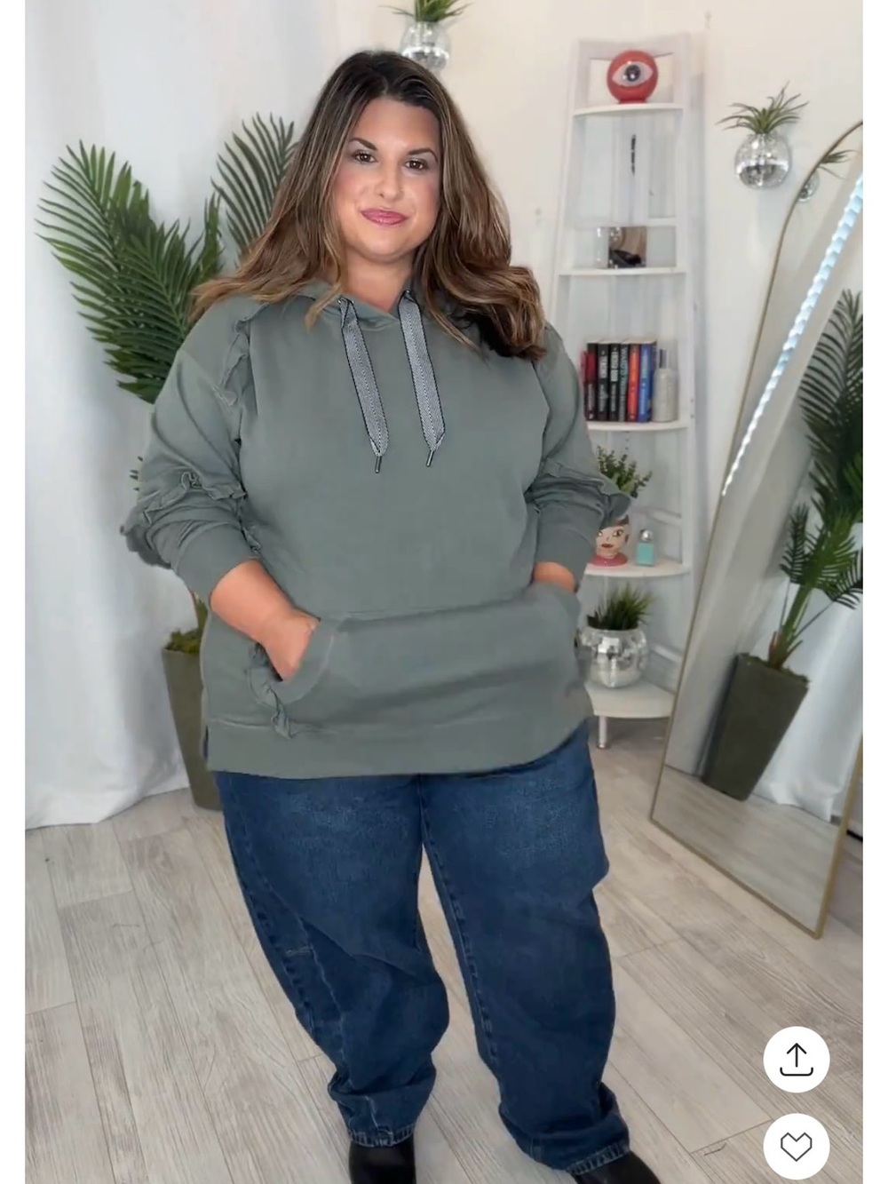Plus Size Barrel Dark Wash Jeans